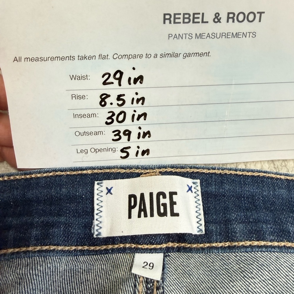 PAIGE Verdugo Ultra Skinny Jeans Ripped Knees Medium Wash Y2K Aesthetic Sz 29 - Picture 12 of 12